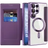 Phonesta Luxury Crystal Puffed Book Wallet Case hoesje met MagSafe voor Samsung Galaxy S25 Ultra - Donkerpaars 2