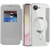 Phonesta Luxury Crystal Puffed Book Wallet Case hoesje met MagSafe voor Apple iPhone 17e/16e - Zilver 2