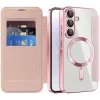 Phonesta Luxury Crystal Puffed Book Wallet Case hoesje met MagSafe voor Samsung Galaxy A36/A56 - Roze 2