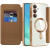Phonesta Luxury Crystal Puffed Book Wallet Case hoesje met MagSafe voor Samsung Galaxy A16 - Bruin 2
