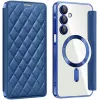 Phonesta Luxury Crystal Puffed Book Wallet Case hoesje met MagSafe voor Samsung Galaxy A16 - Donkerblauw