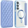 Phonesta Luxury Crystal Puffed Book Wallet Case hoesje met MagSafe voor Samsung Galaxy A16 - Lichtblauw