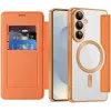 Phonesta Luxury Crystal Puffed Book Wallet Case hoesje met MagSafe voor Samsung Galaxy S26 Plus - Oranje 2