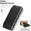 Phonesta Luxury Leather Book Wallet Case hoesje met MagSafe voor Samsung Galaxy S25 Edge - Zwart 5