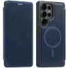 Phonesta Luxury Leather Book Wallet Case hoesje met MagSafe voor Samsung Galaxy S25 Ultra - Donkerblauw