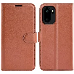 Phonesta Litchi Skin Book Wallet Case hoesje voor OnePlus 15R - Bruin