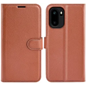 Phonesta Litchi Skin Book Wallet Case hoesje voor OnePlus 15R - Bruin