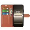 Phonesta Litchi Skin Book Wallet Case hoesje voor OnePlus Nord 5 - Bruin 3