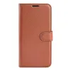 Phonesta Litchi Skin Book Wallet Case hoesje voor OnePlus Nord 6 - Bruin 1