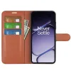 Phonesta Litchi Skin Book Wallet Case hoesje voor OnePlus Nord 6 - Bruin 3