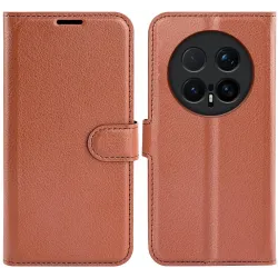 Phonesta Litchi Skin Book Wallet Case hoesje voor HONOR Magic8 Pro - Bruin