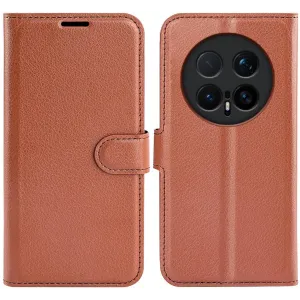 Phonesta Litchi Skin Book Wallet Case hoesje voor HONOR Magic8 Pro - Bruin