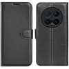 Phonesta Litchi Skin Book Wallet Case hoesje voor HONOR Magic8 Pro - Zwart 0