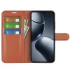 Phonesta Litchi Skin Book Wallet Case hoesje voor Xiaomi 15T - Bruin 4