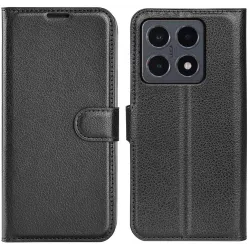 Phonesta Litchi Skin Book Wallet Case hoesje voor Xiaomi 15T - Zwart