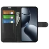 Phonesta Litchi Skin Book Wallet Case hoesje voor Xiaomi 15T Pro - Zwart 3
