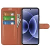 Phonesta Litchi Skin Book Wallet Case hoesje voor Xiaomi 17 - Bruin 3