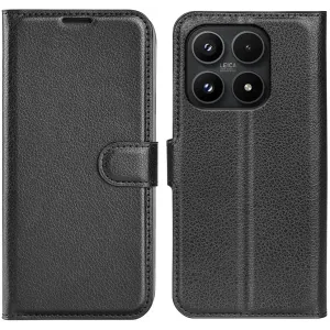 Phonesta Litchi Skin Book Wallet Case hoesje voor Xiaomi 17 - Zwart
