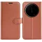 Phonesta Litchi Skin Book Wallet Case hoesje voor Xiaomi 17 Ultra - Bruin