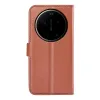 Phonesta Litchi Skin Book Wallet Case hoesje voor Xiaomi 17 Ultra - Bruin 2