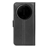 Phonesta Litchi Skin Book Wallet Case hoesje voor Xiaomi 17 Ultra - Zwart 2