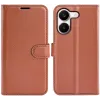 Phonesta Litchi Skin Book Wallet Case hoesje voor Xiaomi Poco X8 Pro - Bruin 0