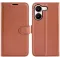 Phonesta Litchi Skin Book Wallet Case hoesje voor Xiaomi Poco X8 Pro - Bruin