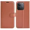 Phonesta Litchi Skin Book Wallet Case hoesje voor Xiaomi Redmi 15C / Xiaomi Poco C85 - Bruin