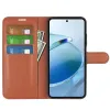 Phonesta Litchi Skin Book Wallet Case hoesje voor Xiaomi Redmi 15C / Xiaomi Poco C85 - Bruin 3
