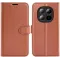 Phonesta Litchi Skin Book Wallet Case hoesje voor Xiaomi Redmi Note 15 4G/5G / Xiaomi Poco M8 - Bruin