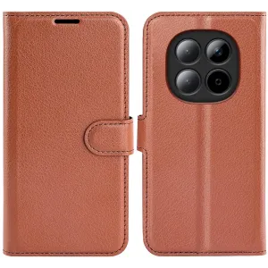 Phonesta Litchi Skin Book Wallet Case hoesje voor Xiaomi Redmi Note 15 Pro Plus / Xiaomi Poco M8 Pro - Bruin