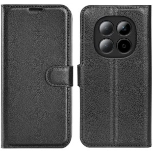 Phonesta Litchi Skin Book Wallet Case hoesje voor Xiaomi Redmi Note 15 Pro Plus / Xiaomi Poco M8 Pro - Zwart