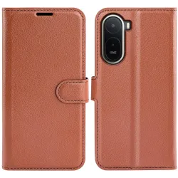 Phonesta Litchi Skin Book Wallet Case hoesje voor Xiaomi Redmi A7 Pro - Bruin