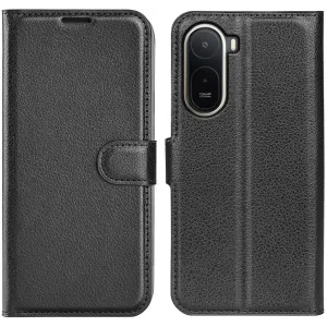 Phonesta Litchi Skin Book Wallet Case hoesje voor Xiaomi Redmi A7 Pro - Zwart