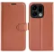 Phonesta Litchi Skin Book Wallet Case hoesje voor Oppo Find X9 - Bruin