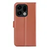 Phonesta Litchi Skin Book Wallet Case hoesje voor Oppo Find X9 - Bruin 2