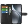 Phonesta Litchi Skin Book Wallet Case hoesje voor Oppo Find X9 - Zwart 3