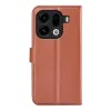 Phonesta Litchi Skin Book Wallet Case hoesje voor Oppo Find X9 Pro - Bruin 2
