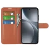 Phonesta Litchi Skin Book Wallet Case hoesje voor Oppo Find X9 Pro - Bruin 3