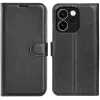 Phonesta Litchi Skin Book Wallet Case hoesje voor Oppo Reno15 F/FS - Zwart 0