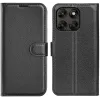 Phonesta Litchi Skin Book Wallet Case hoesje voor Motorola Moto G67/G77 - Zwart 0