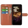 Phonesta Litchi Skin Book Wallet Case hoesje voor Asus ROG Phone 9/9 Pro - Bruin 3
