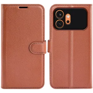 Phonesta Litchi Skin Book Wallet Case hoesje voor HONOR 600/600 Pro - Bruin