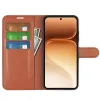 Phonesta Litchi Skin Book Wallet Case hoesje voor HONOR 600/600 Pro - Bruin 3