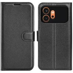 Phonesta Litchi Skin Book Wallet Case hoesje voor HONOR 600/600 Pro - Zwart