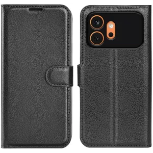 Phonesta Litchi Skin Book Wallet Case hoesje voor HONOR 600/600 Pro - Zwart