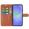 Phonesta Litchi Skin Book Wallet Case hoesje voor Samsung Galaxy A37 - Bruin 3