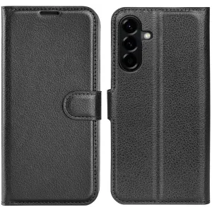 Phonesta Litchi Skin Book Wallet Case hoesje voor Samsung Galaxy A57 - Zwart