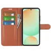 Phonesta Litchi Skin Book Wallet Case hoesje voor Samsung Galaxy S25 FE - Bruin 3