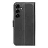Phonesta Litchi Skin Book Wallet Case hoesje voor Samsung Galaxy S25 FE - Zwart 2